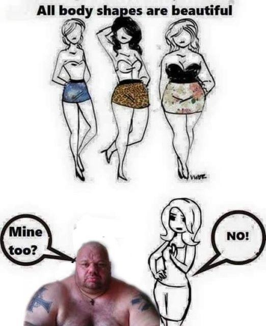 Why does all body types are beautiful only apply to women?