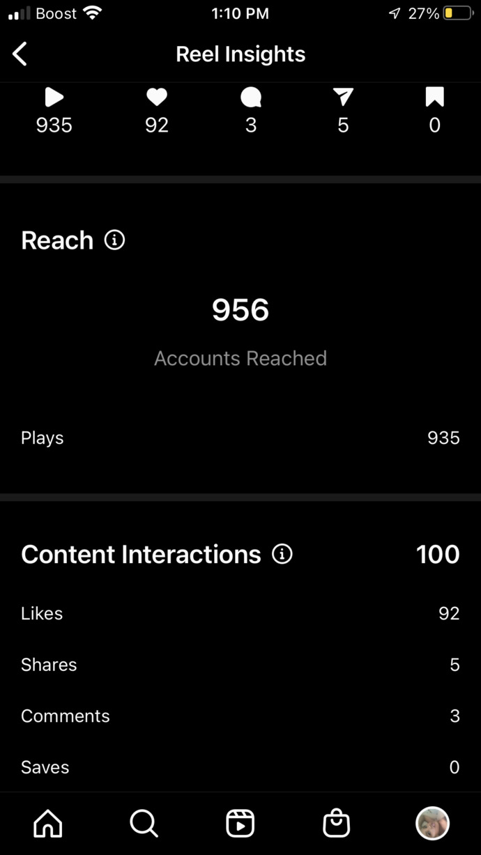 How do I see who shared my reel?
