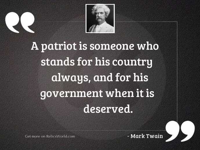If you're not patriotic, would you date someone who's really patriotic?