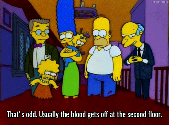 What would you do if you were staying at a hotel and saw a deluge of blood pouring out of an elevator and no one around you seems bothered by it?