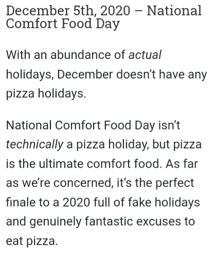 Which of these pizza holidays would you like most ?