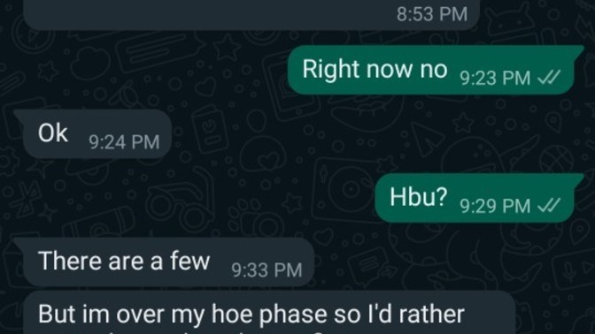Is he hinting that he's a player and doesn't want to settle down?