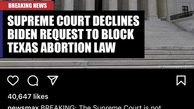 Your thoughts on the Supreme Court denying Biden’s request to block Texas’ abortion law?