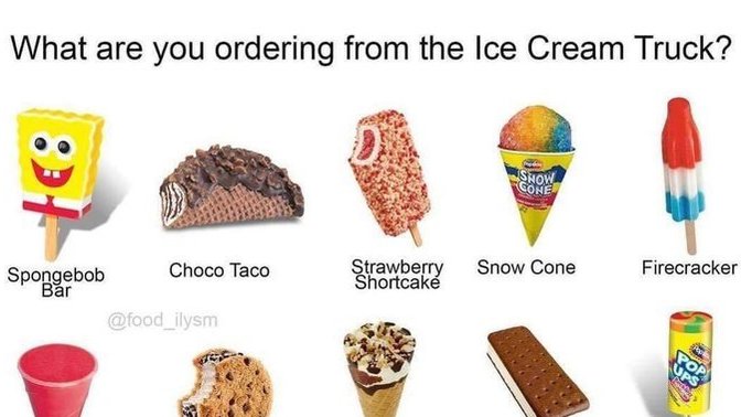 What are you getting from the ice cream truck?
