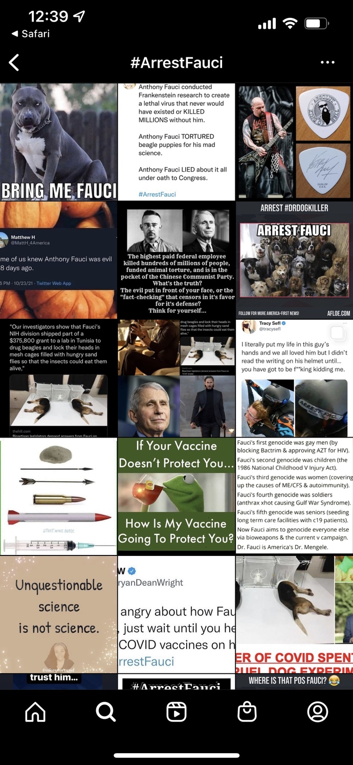 #ArrestFauci trending on social media, also, Fauci has been tied to inhumane experiments on dogs, your thoughts?