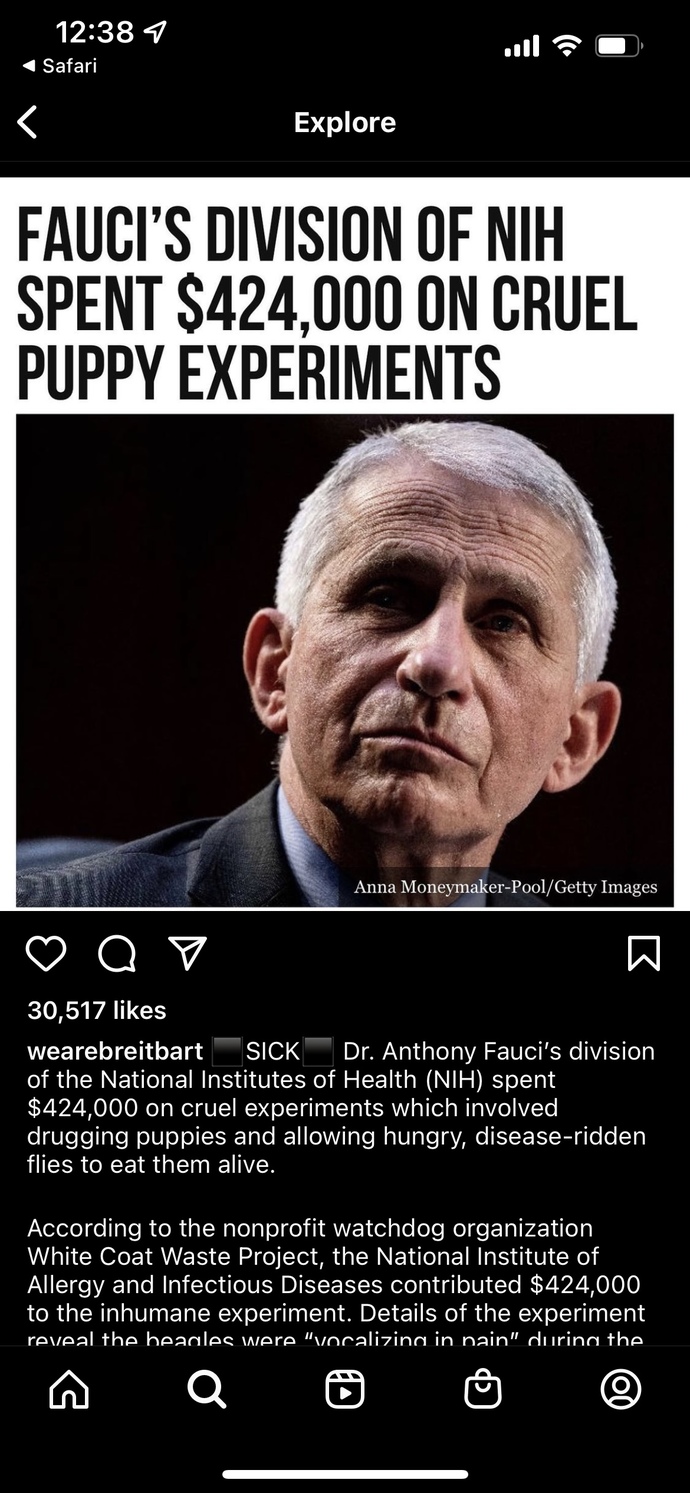 #ArrestFauci trending on social media, also, Fauci has been tied to inhumane experiments on dogs, your thoughts?