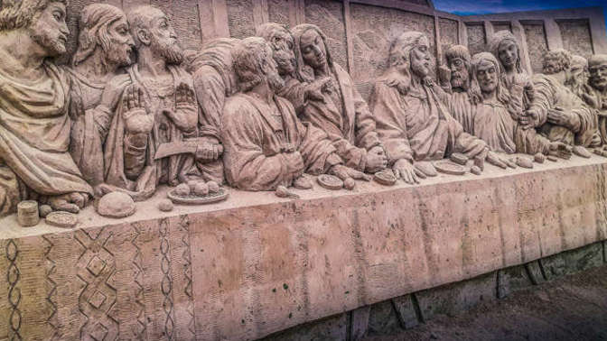 Would you have the patience to build a huge sand Castle?