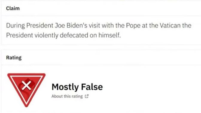Is it true Joe Biden actually sh*t his pants while visiting the pope?