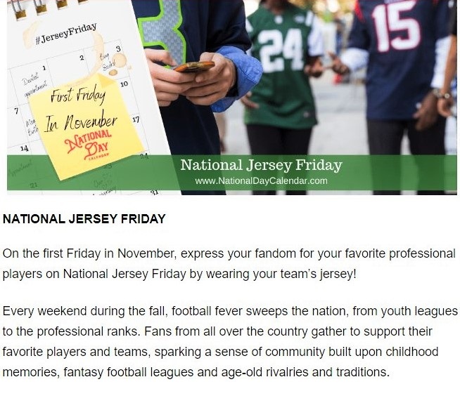 So, today is National Jersey Day, do you have or collect sports team apparel? Whats your favorite?
