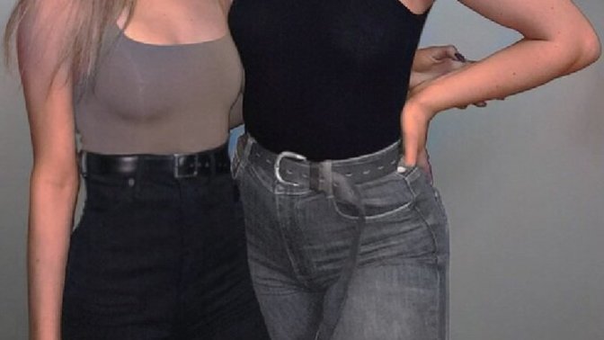 Was this an acceptable outfit to wear to a party (I'm on the left)? My boyfriend told me my pants looked funny?