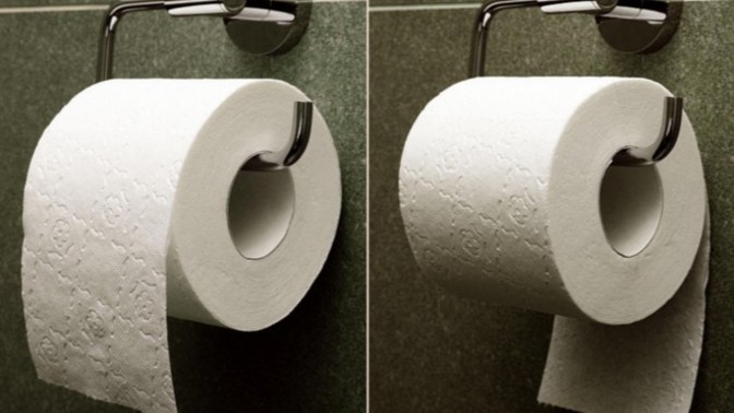 Toilet paper roll over or under?