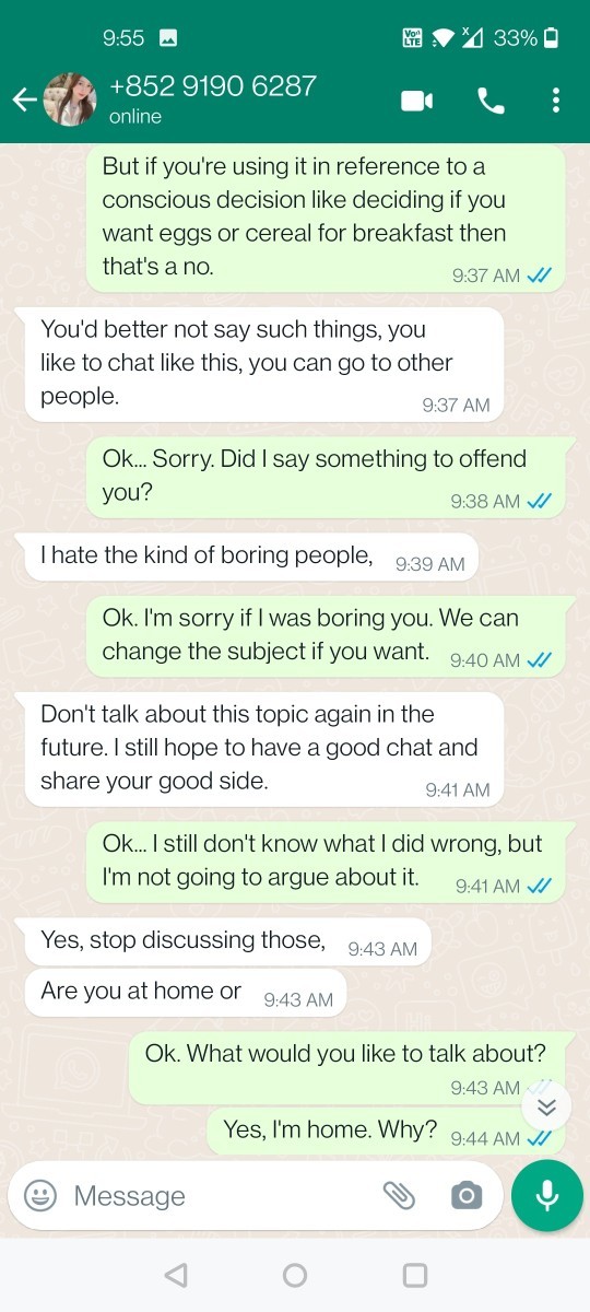 Did I say something wrong?