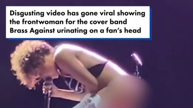 The lead singer of a rock band instructed a fan to lie down on the stage so she could urinate on him. How does this make you feel?