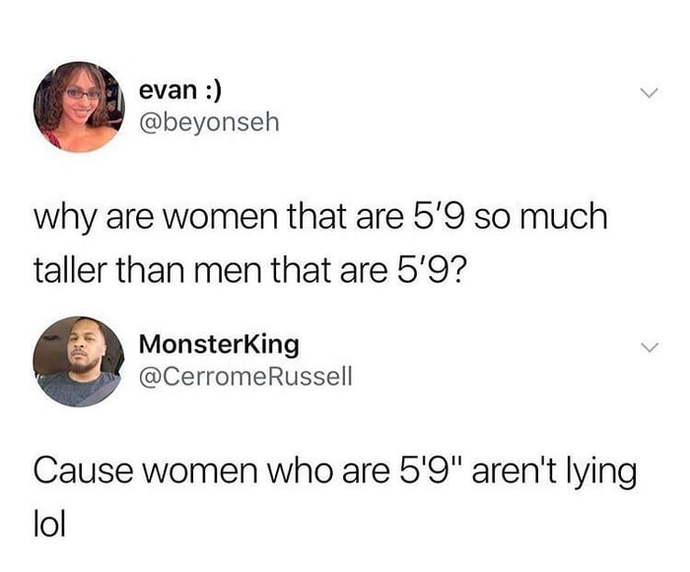 What would you do when a man/a woman lies about his height/her age?