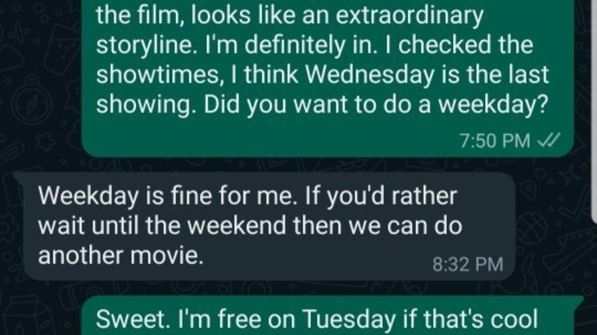Is he going to back out of our date? We have a date scheduled in about 17 hours and he hasn't confirmed. Is it pointless to confirm?