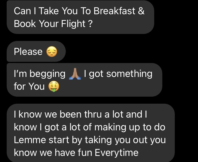 If your physically abusive ex messaged you a month later saying these things, would you fall for it?