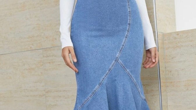 Which jean skirt is better with flats or boots?