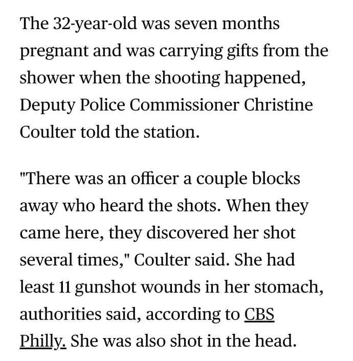 What would be the motive for a crime like this - pregnant woman shot 11 times in the stomach and once in the head?