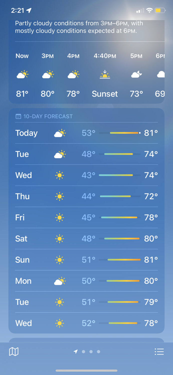 What's the weather like where you are?