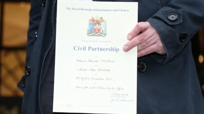 How do you ask a person to be in a civil partnership with you?