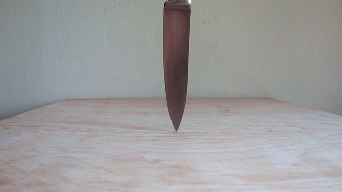 What do you do when you drop a kitchen knife?