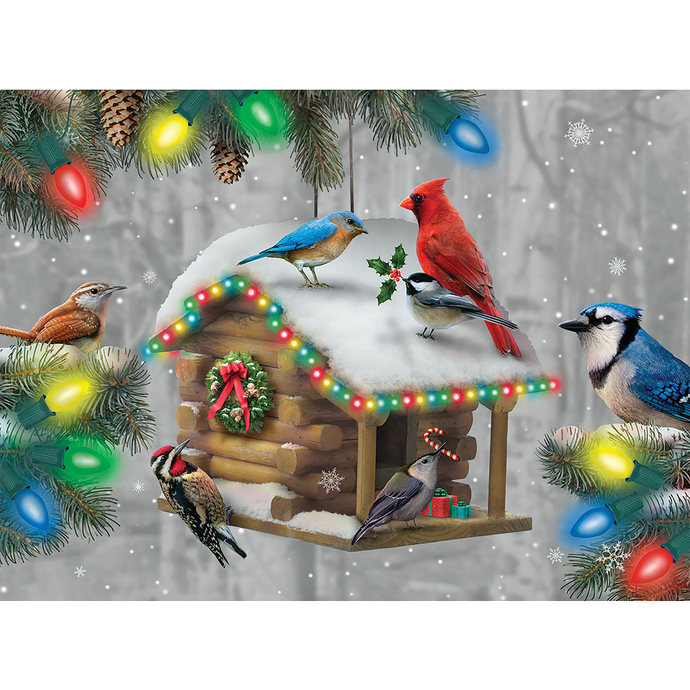 Winter Bird Feeder jigsaw puzzle by Russell Cobane