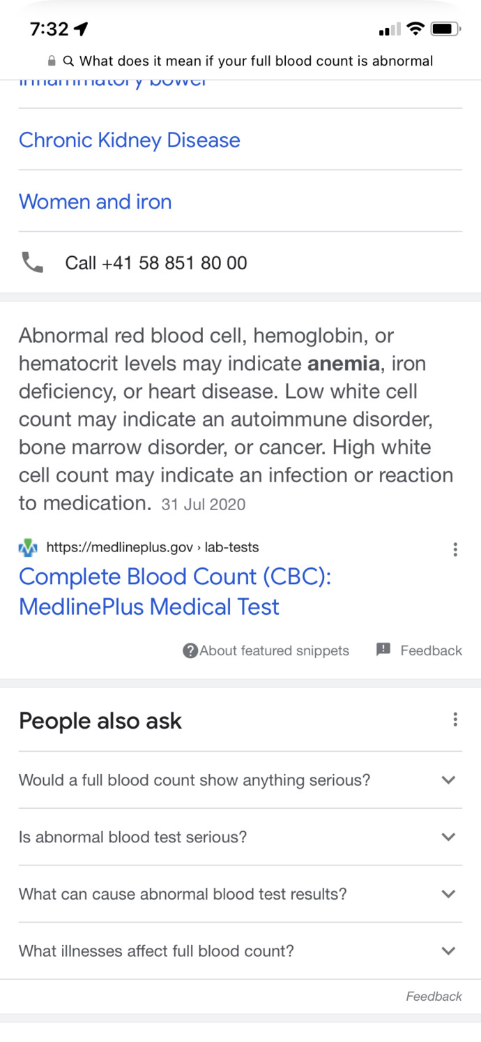 I’ve been sent for another blood test for FBC, should I be worried?