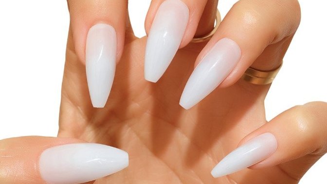 Press-on nails. Is this supposed to look good? Are you trying to scare people away?