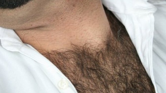 If you notice quite thick upper chest hair?