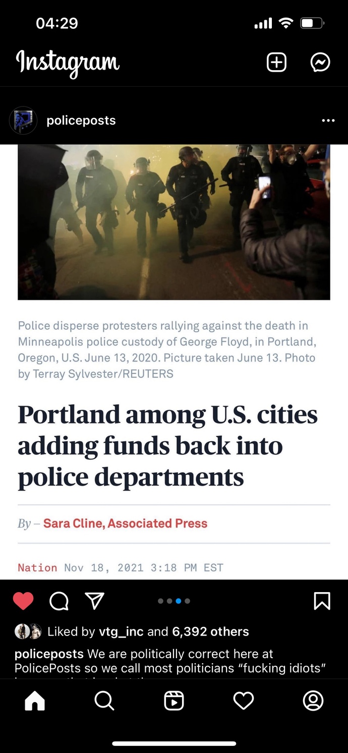 “Defund the police” fading, your thoughts?