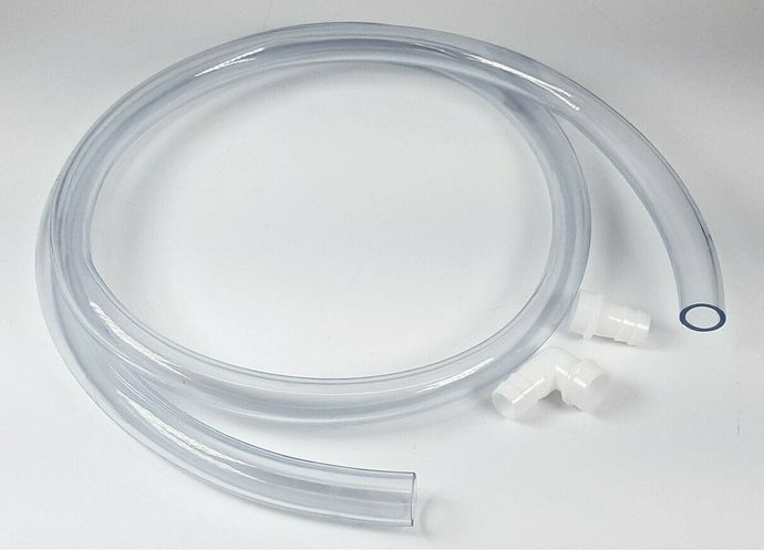 Hose kit - a straight and a 90 degree connector and cut the hose to length.