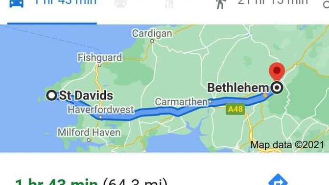 Was jesus born in St David's or Bethlehem?