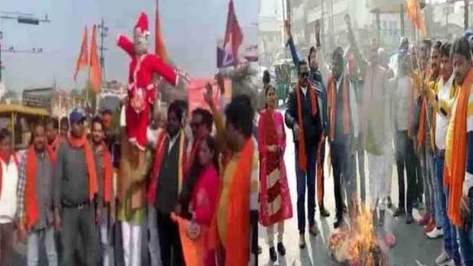 Hindu extremists back again with Chruch desecration, burning Santa Effigies and talking about killing all Muslims and other minorities. Thoughts?