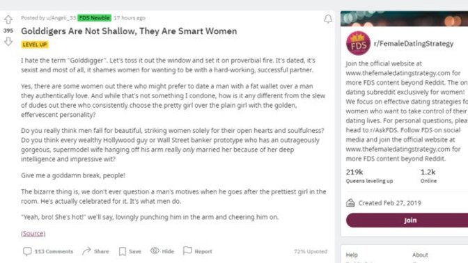 Do you guys think this is "rational" argument against been a "goldigger", as men do want a "fertile" girl just as girls want RICH man?