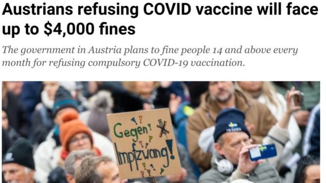 Do you support fining people for not being vaccinated?