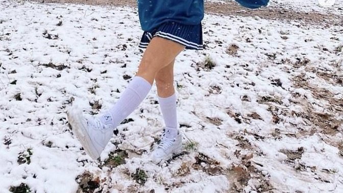 Any advice on short skirt with bare legs in winter?