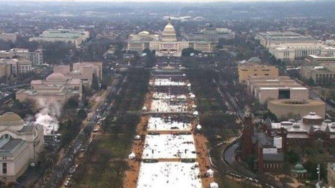 Since he's all about crowd sizes, was the same amount of crowd size to see his inauguration which wasn't bigger than Obama?