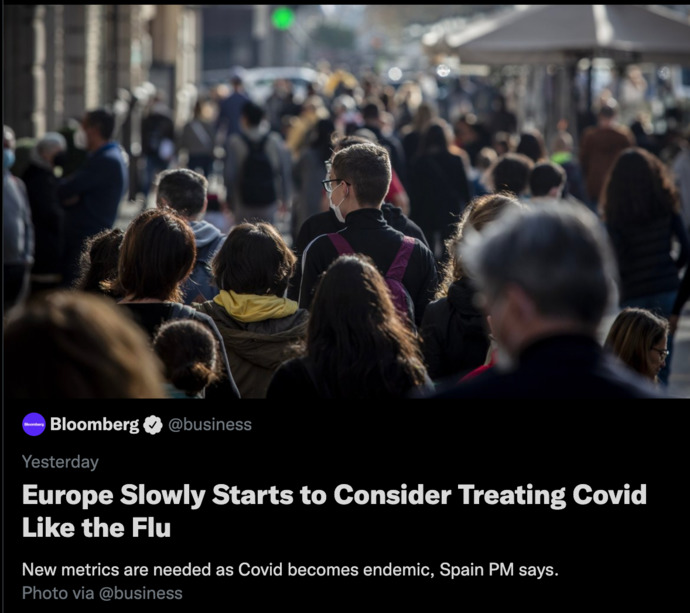 Do you support easing restrictions on Covid as Europe is thinking of doing?