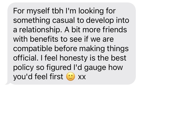 He said he wants Something casual to lead into a relationship. Thoughts?