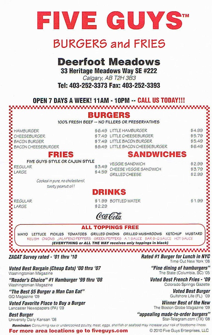 Rate this fast food chain: Five Guys?