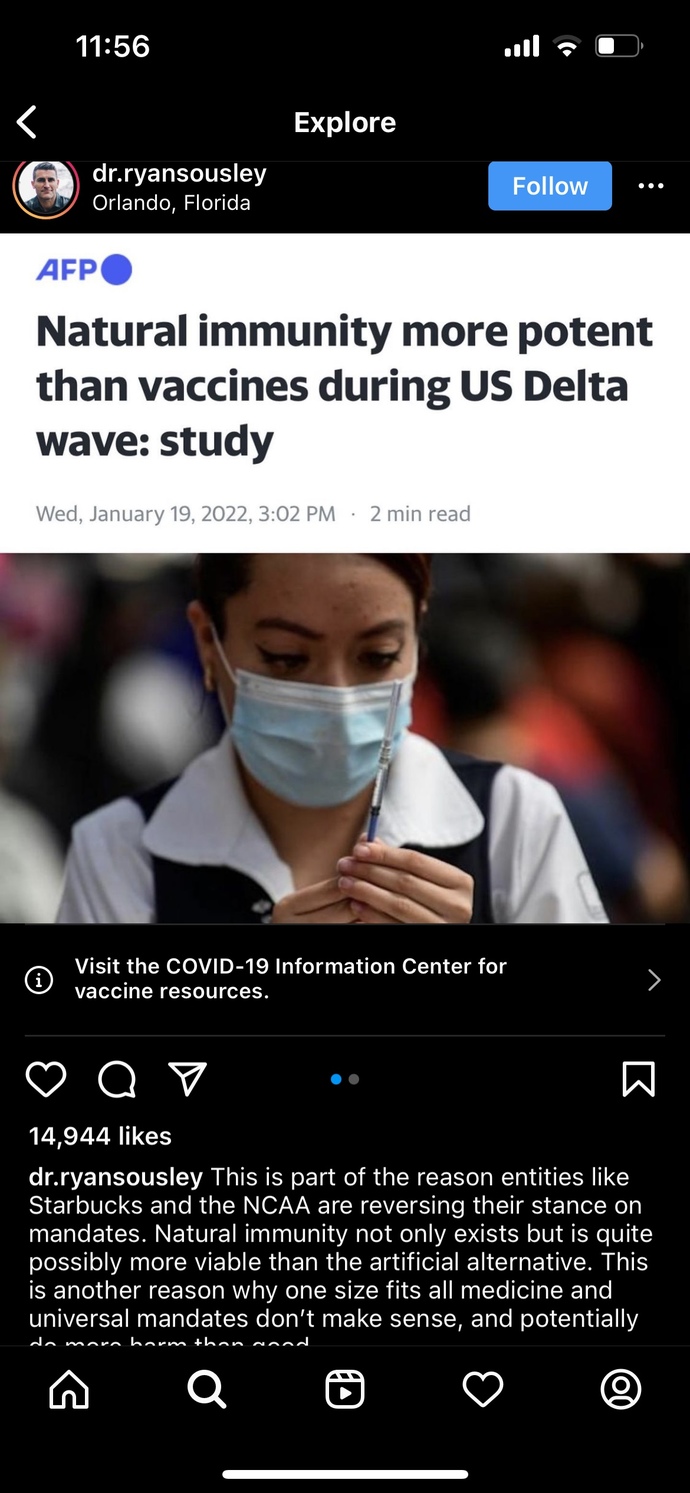 Natural immunity more potent than vaccines? Your take?