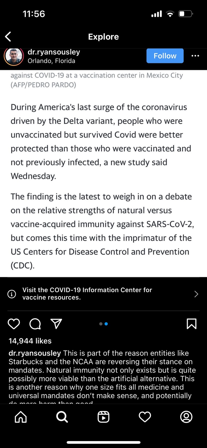 Natural immunity more potent than vaccines? Your take?