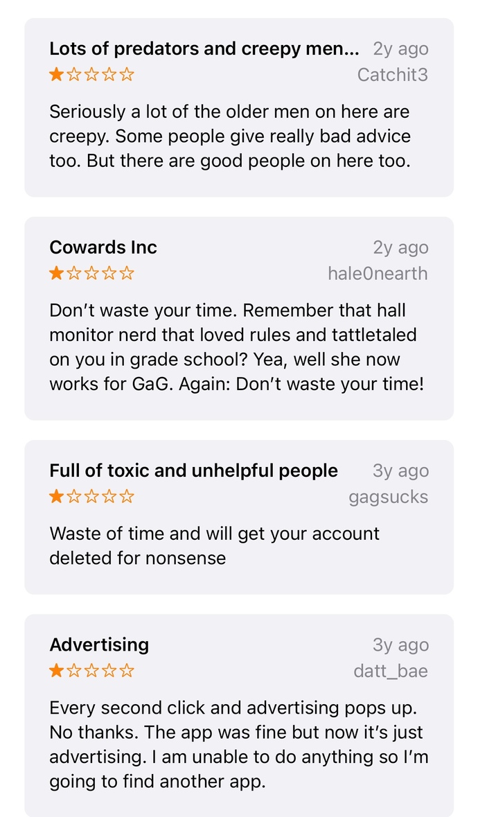 Which App Review About GAG Do You Think Is The Most Accurate?