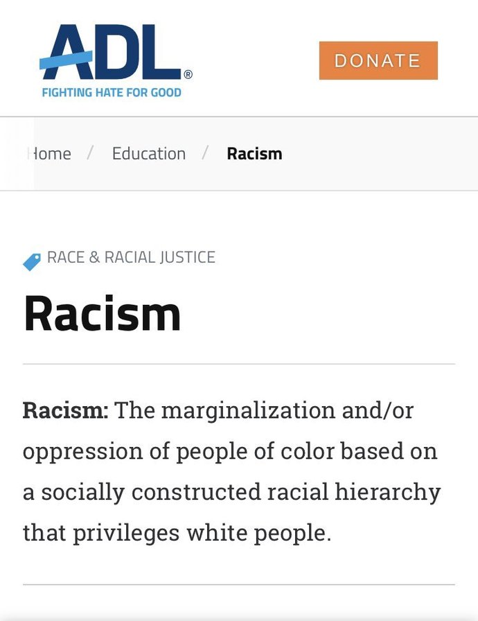 According to the @ADL new definition, the Nazis werent racist.