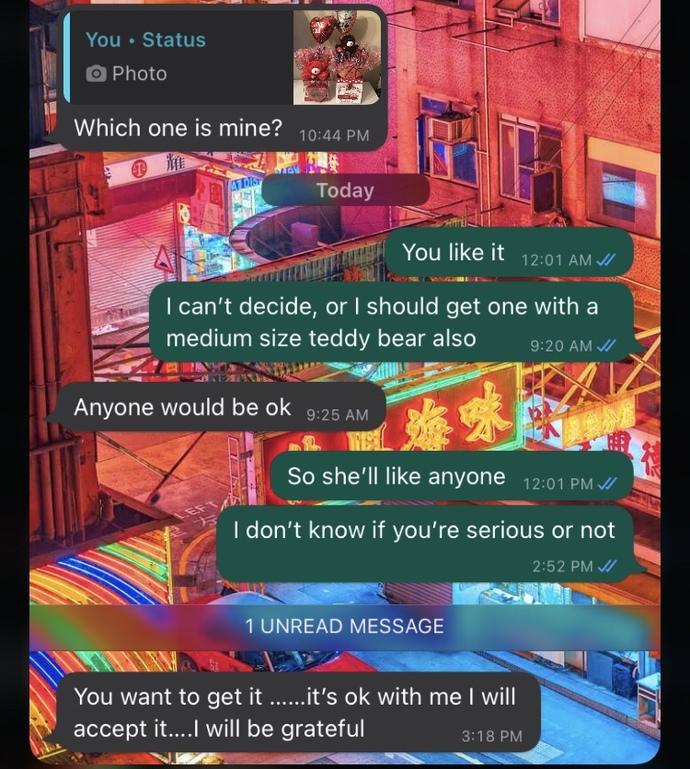 A female coworker of mine ask me to buy her Valentine gift after I posted a pic of one on my statue/timeline, I don’t know if I should buy her or not?