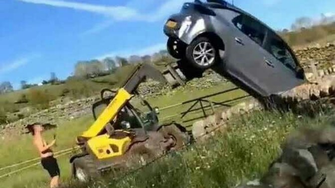 British law says you can defend yourself with a tractor. Is this better than a pathetic gun?