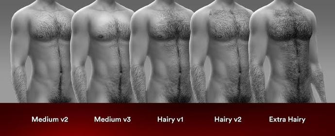 What type of hairy male body?