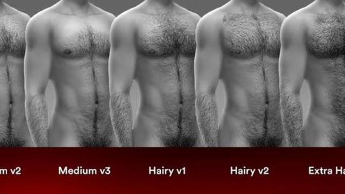 What type of hairy male body?