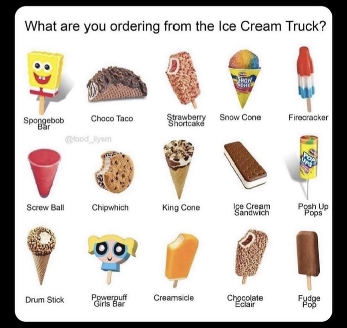 What are you ordering from the ice cream truck?