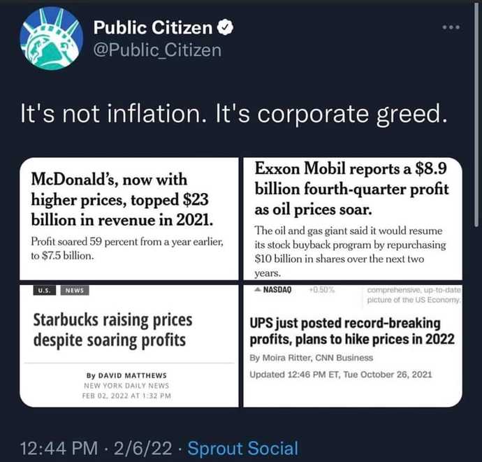 How come we have to tighten our belts when Corporate America is raking in cash?